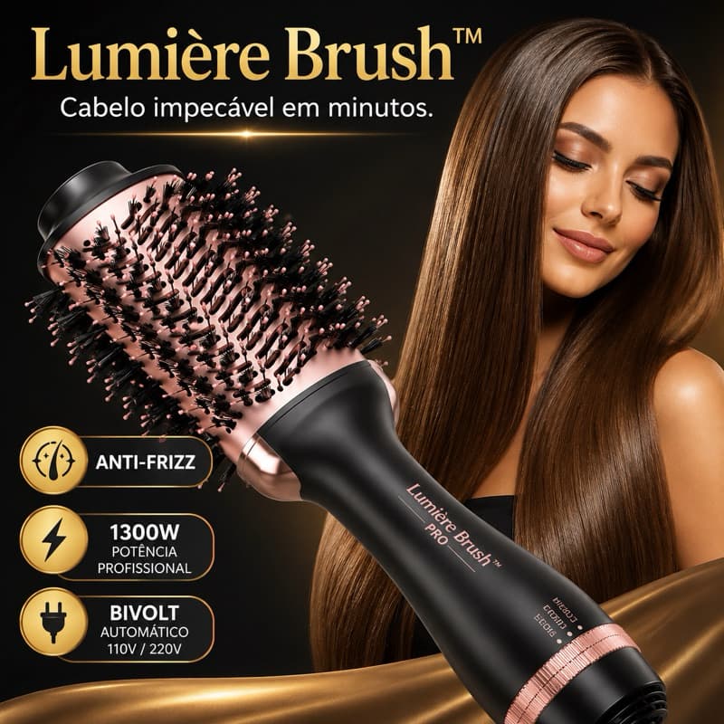 Escova Secadora Cabelo Profissional 1300W Bivolt Modelador Pratico Rapido