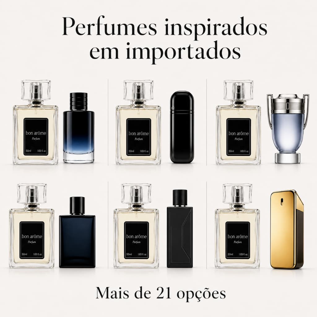 Perfume Masculino Premium Inspirado em Fragrâncias Importadas Bon Arôme | Alta Fixação 50ml |  15ml