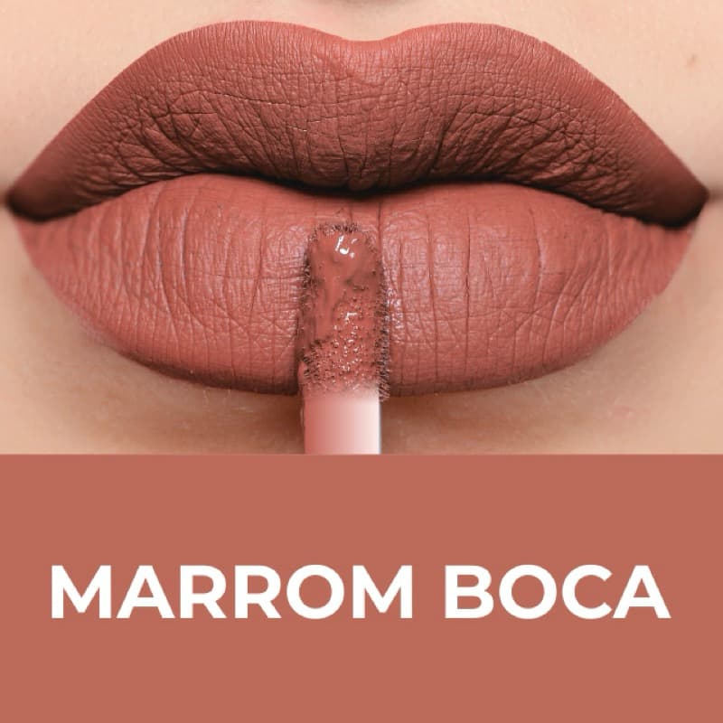 Batom Líquido Matte HD Divamor Marrom Boca