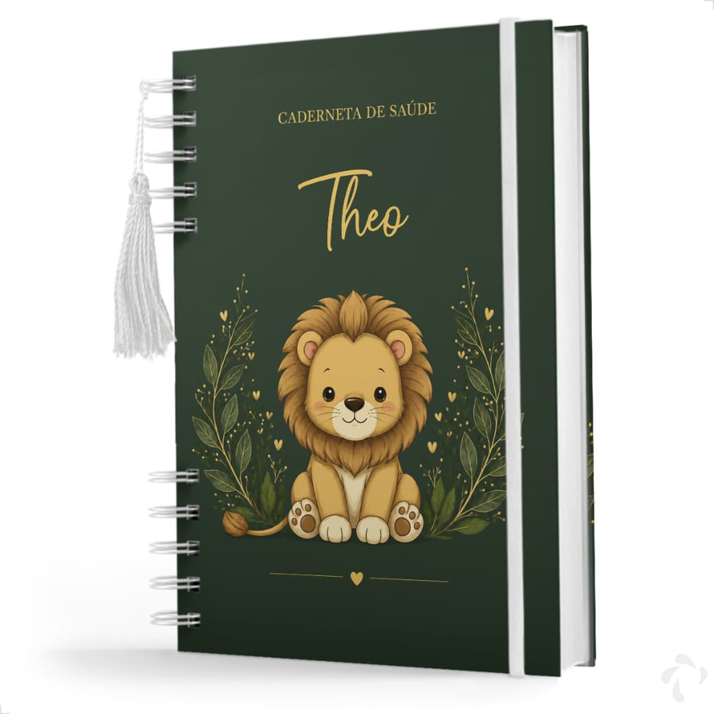 Caderneta de Vacinação Menino Personalizado Coleção Safari