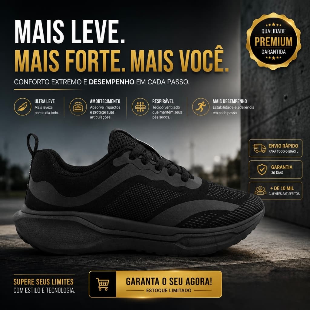 Tênis Masculino Feminino Academia Esportivo Leve Confortável do 33 ao 47 Tênis Unissex de Corrida