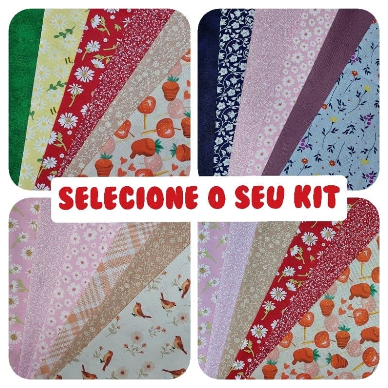 Kit BARRADINHO 6 Cortes 25 x 45 cm Tricoline Artesanato Costura Criativa Patchwork 100% Algodão