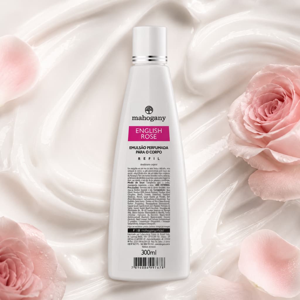Refil Hidratante Corporal Mahogany English Rose 300 ml