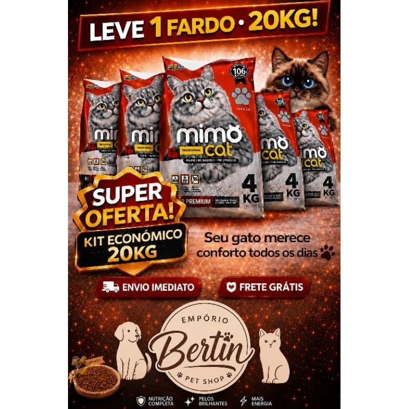 kit 5 Areias de Gato Sanitária Higiênica Mimo Cat Tradicional 20kg AntiOdor Argila Natural .. ( OBS 1 Fardo por Compra )