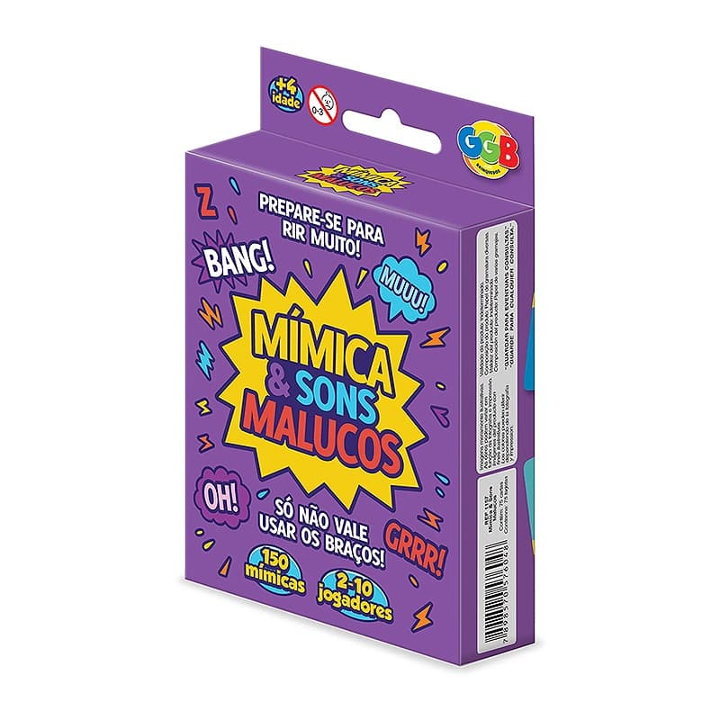 Jogo de Mímica e Sons Malucos - com 75 Cartas - Brinquedo Educativo Infantil - GGB Brinquedos