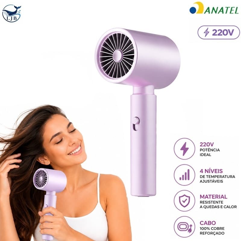 Secador de Cabelo Alta Velocidade Secador íons negativos Profissional XK-G08-F