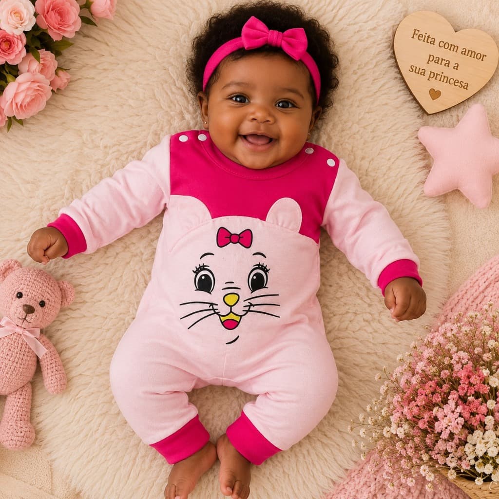 Macacão para bebê menina luxo roupa para bebê menina maternidade