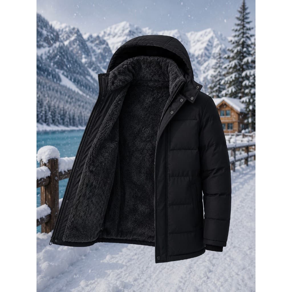Jaqueta Masculino Capuz Extra Forrada Frio Puffer Nort CASACO FORRADO NEVE FRIO SUPER QUENTE FORRADA COLOMBIA FLEECE