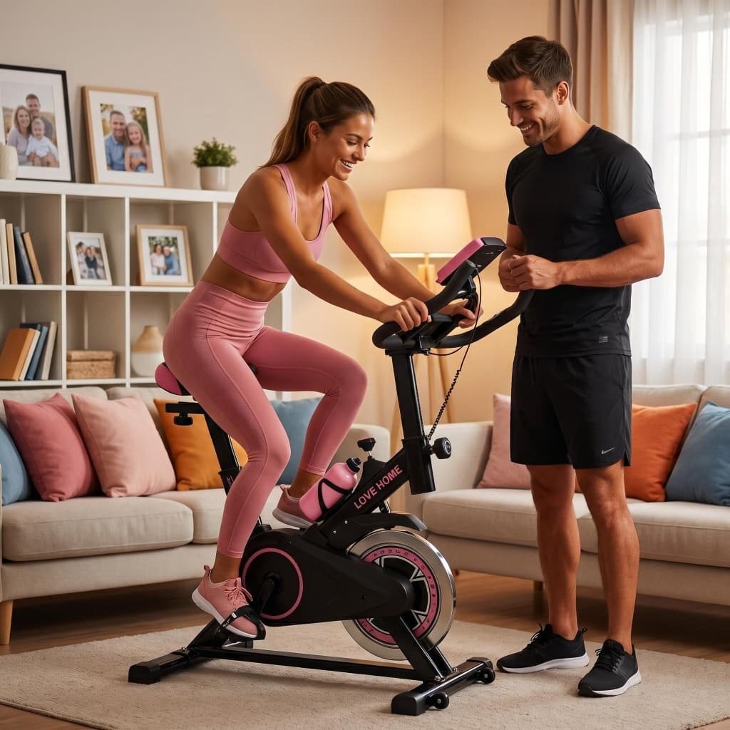 🚴 Bicicleta Spinning Ergométrica Rosa 4kg 17kg