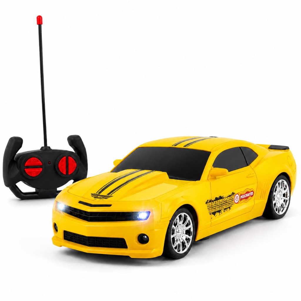 Carrinho De Controle Remoto Camaro Possante Com 7 Funções E Farol Em Led