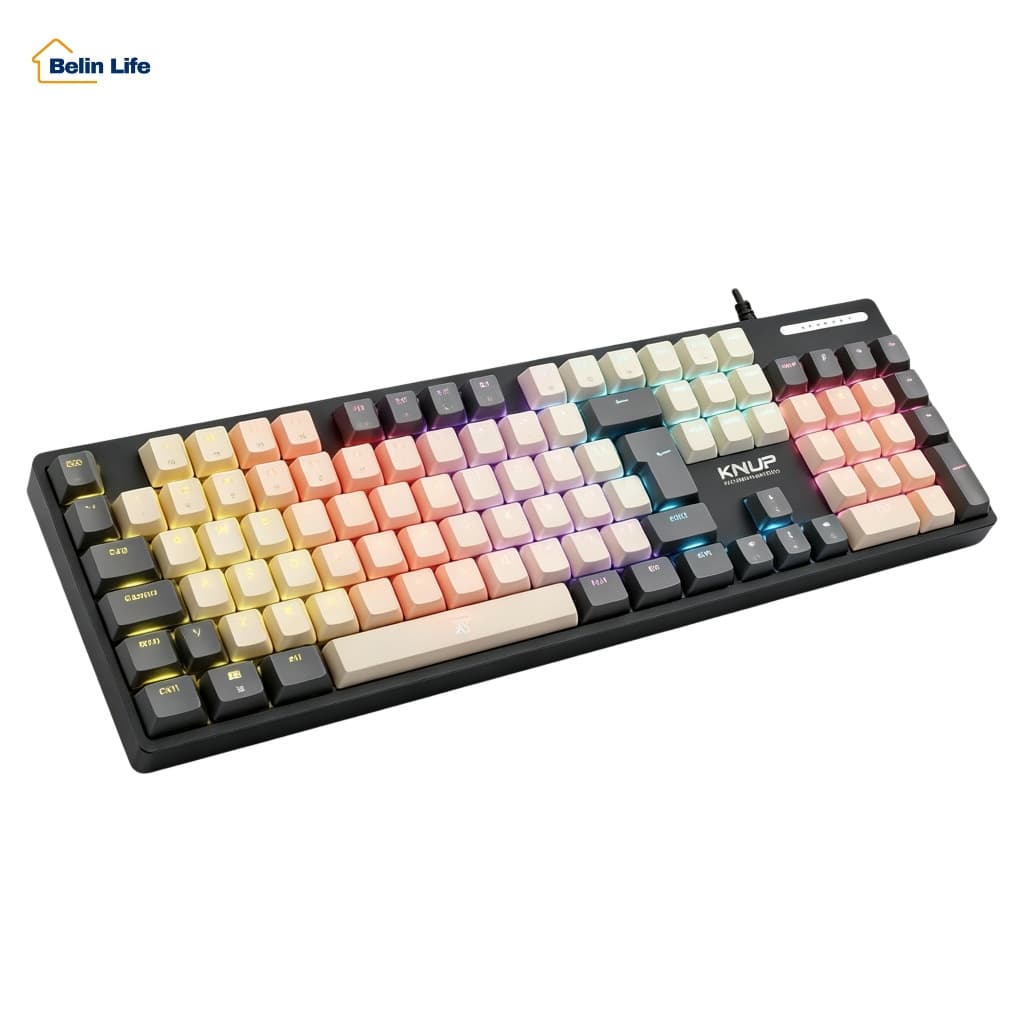 Teclado Mecanico Gamer Knup KP-TE143 Madset Switch Red Rainbow ABNT2