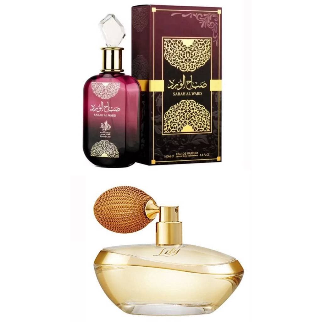 Kit Perfume Sabah Al Ward 50ml + Perfume Lily 50ml Feminino Importado