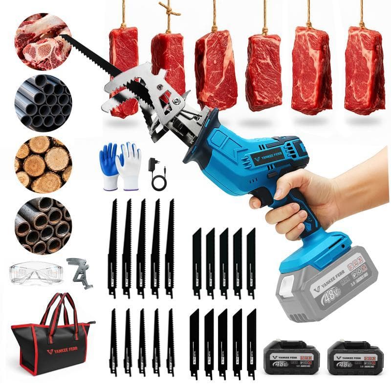 Eletricas Serra Sabre Cortador De Tubos De Madeira E Metal Serra Afiada Corte Fácil Carne E Ossos Com 20 LâMinas