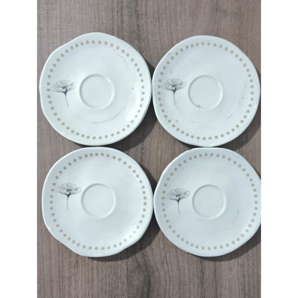 kit 4 Pires de Café 3ª linha Com Avarias e Defeitos Porto Brasil Amana Off White Cerâmica Louças Orgânico Xícara chá