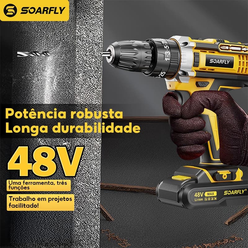 Parafusadeira/Furadeira be Impacto Kit Maleta COM DUAS BATERIAS 220V/110V