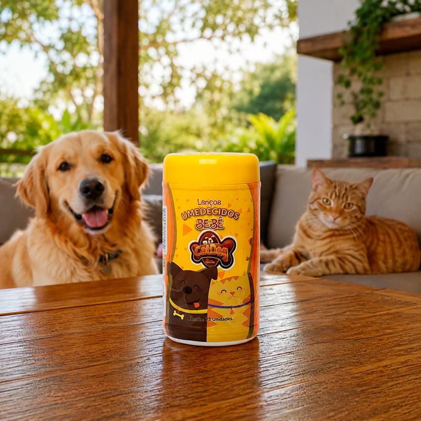 Lenço Umedecido Para Cães e Gatos Bebê 75un CatDog