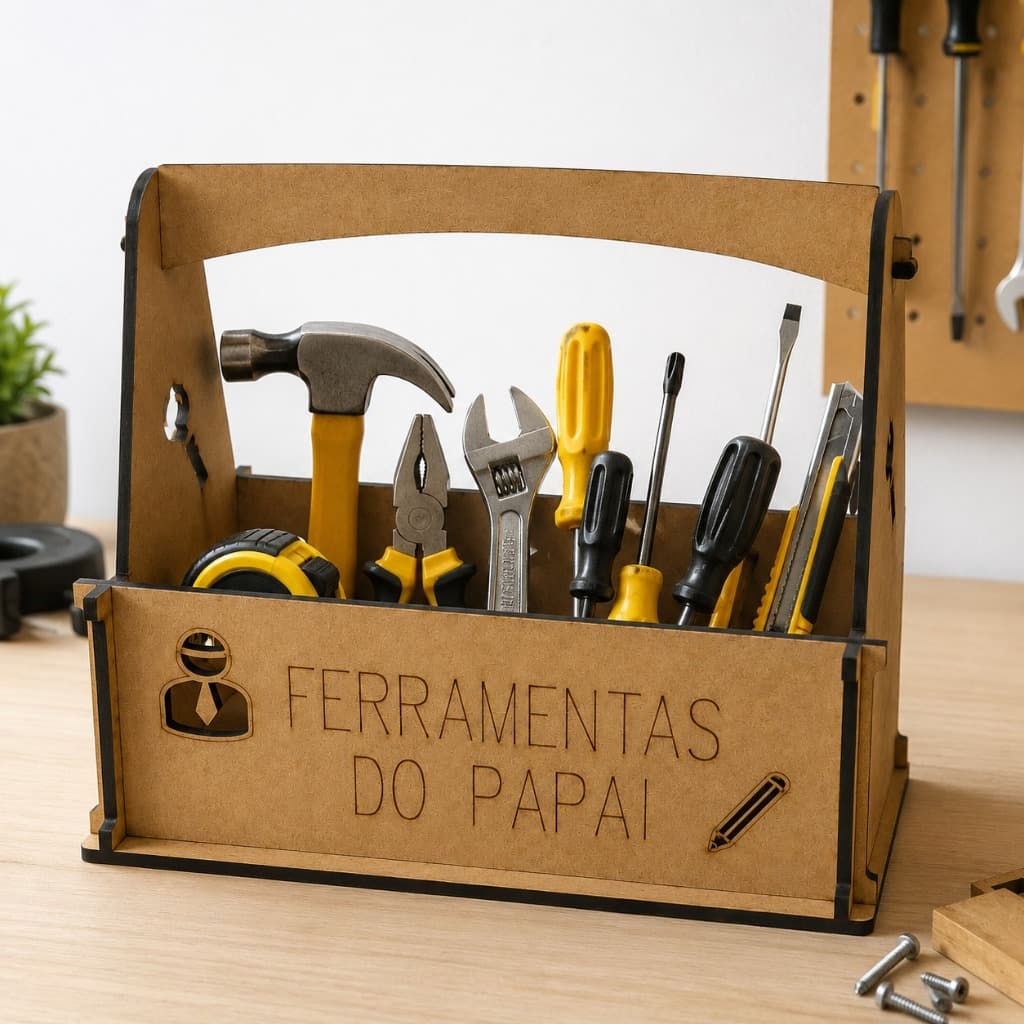 Caixa e Organizador de Ferramentas em MDF Resistente Ferramentas do Papai