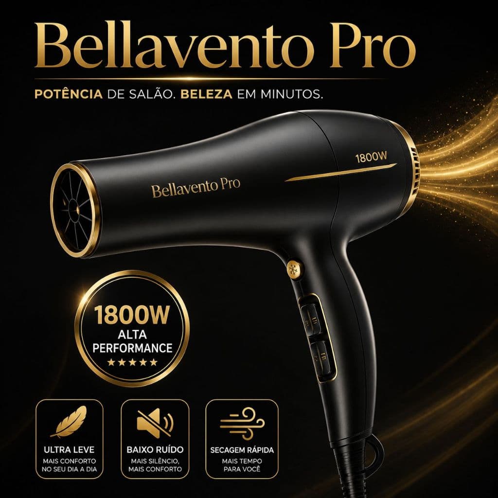 Secador Cabelo Profissional Potente Leve Silencioso 1800W Bivolt Alta Performance