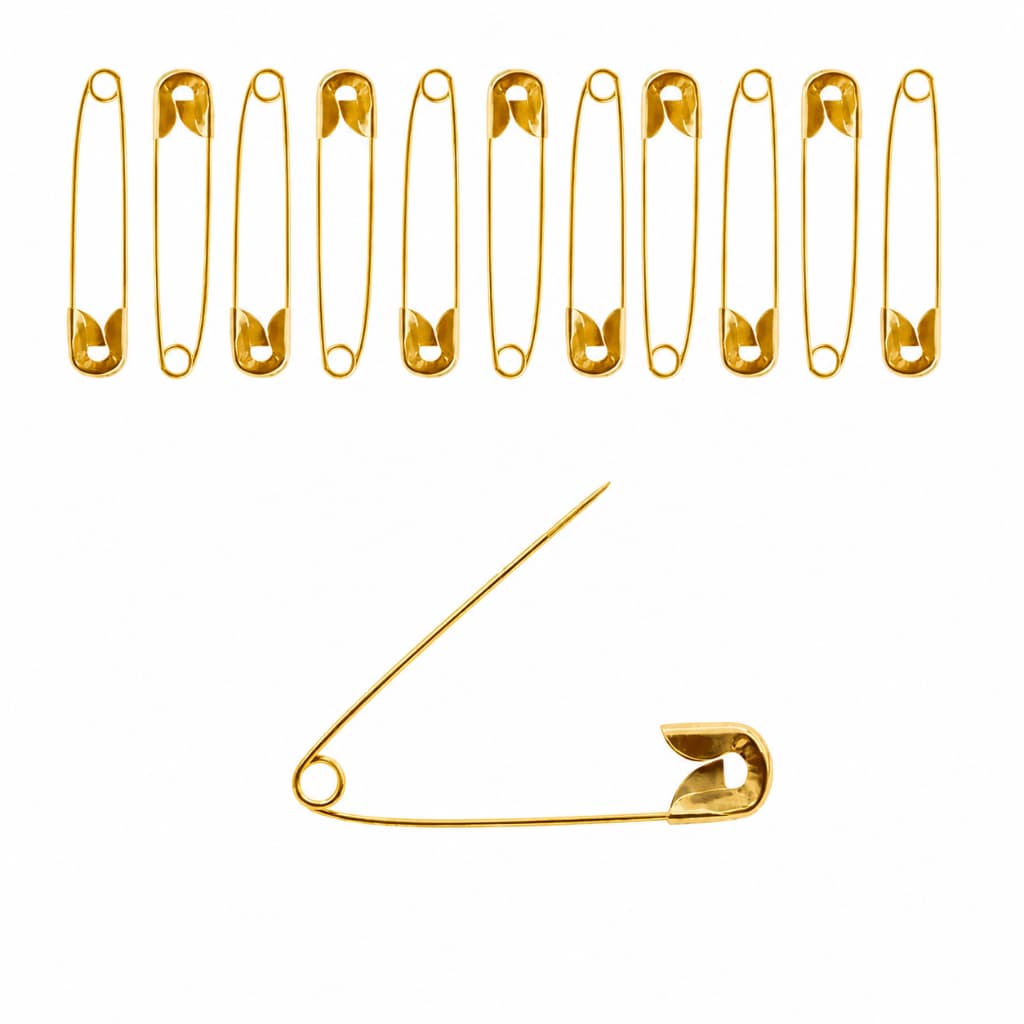 Alfinete de Segurança, N 0, Dourado, 100 unids - 27mm - para Costura, Tecido, Artesanato, Papelaria, Patchwork