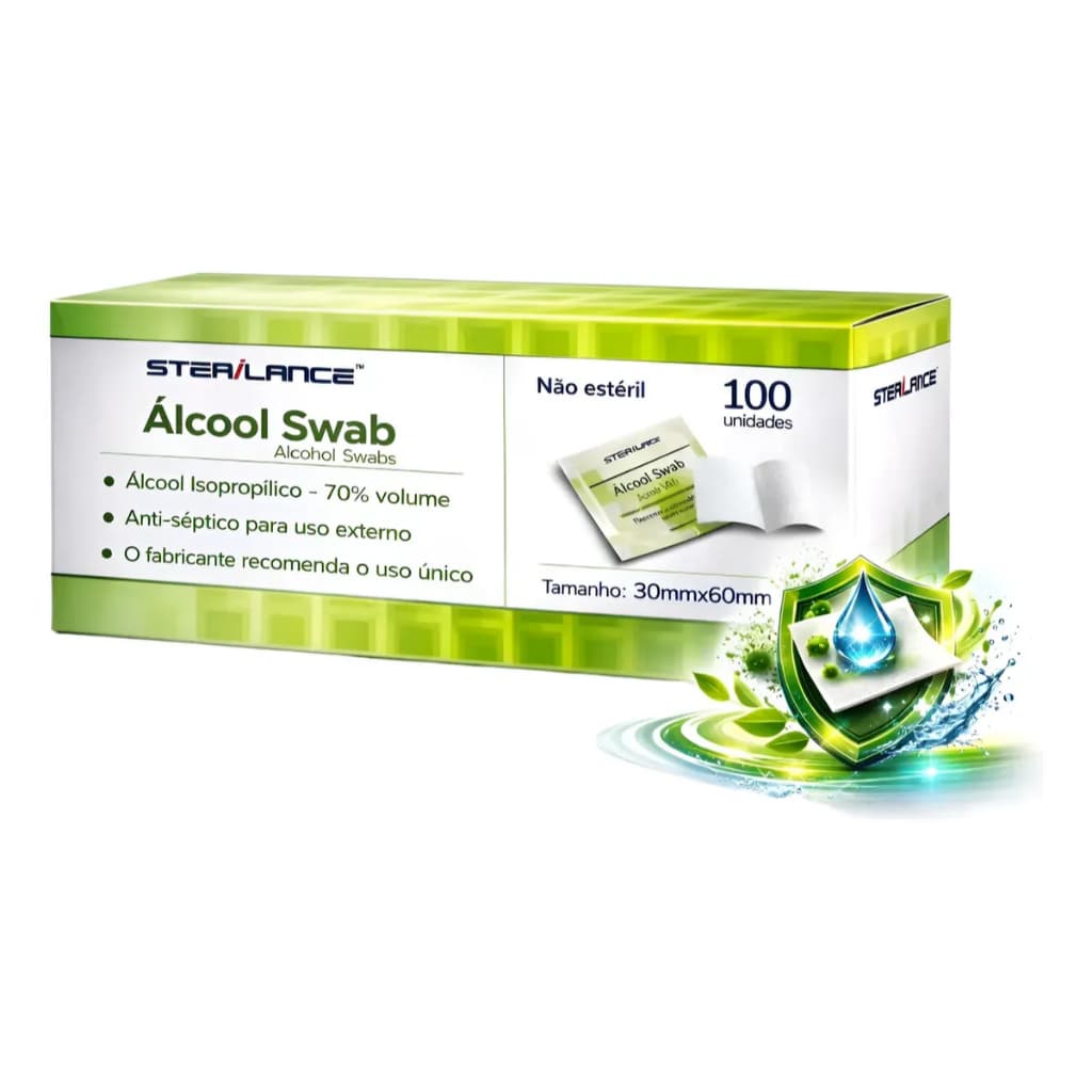 Lenço para assepsia/ Álcool Swab sterilance 70% Assepsia kit 100 200 300