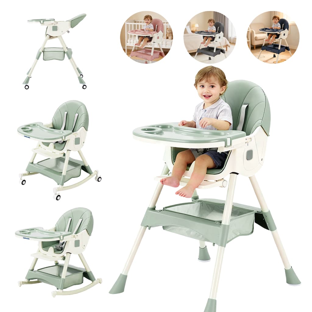 Cadeira de Alimentação Para Bebe Cadeirinha de Bebê Menino Menina 6 em 1 Portátil Com Rodinhas