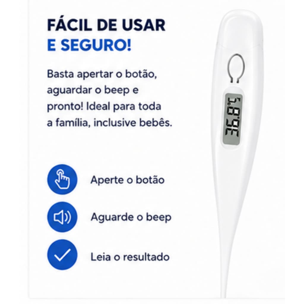 Kit Saúde Termômetro Digital Clínico + Oxímetro de Pulso Digital OLED SpO2 Medidor de Oxigênio e Frequência Cardíaca