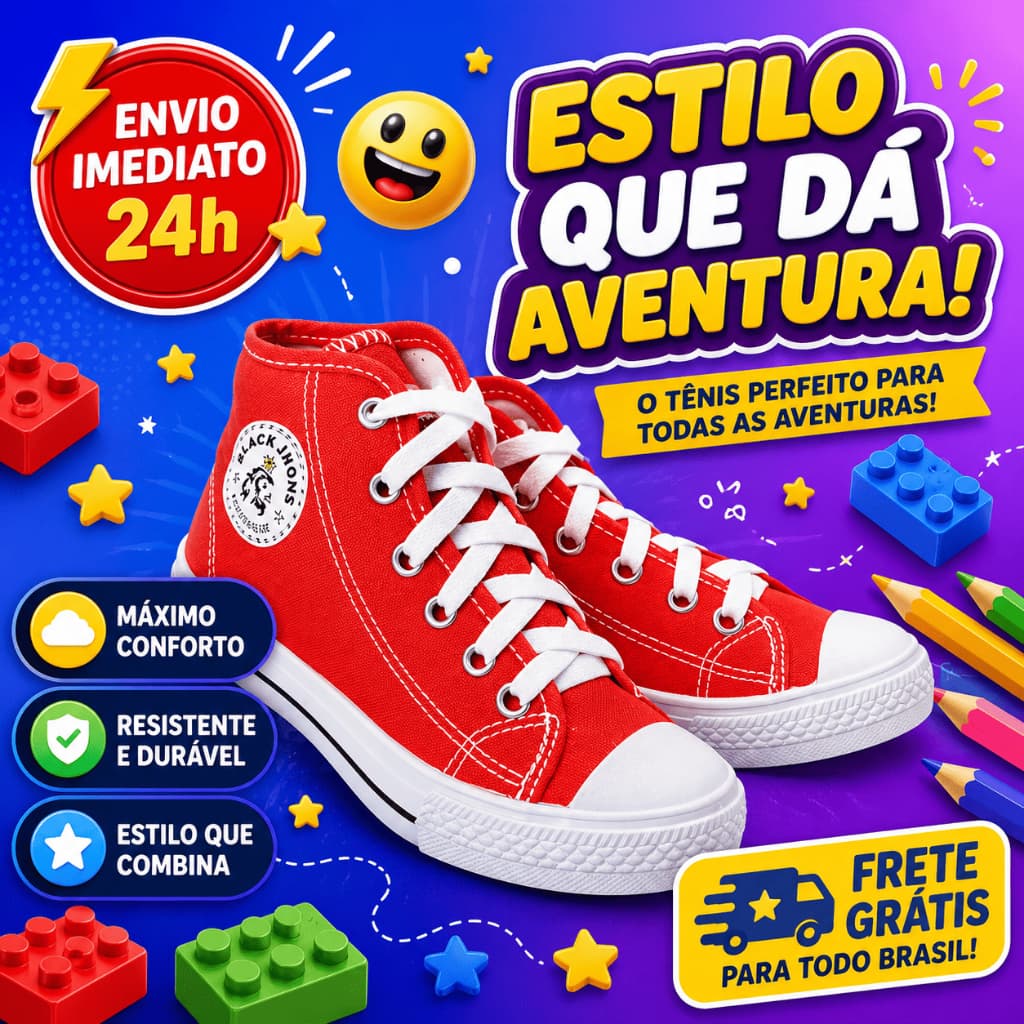 Tênis Infantil Menino Menina Cano Alto Botinha Confortável Casual Escolar Envio Imediato Volta Aula