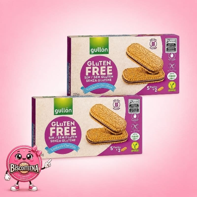 kit 02 Biscoito Espanhol Recheado De Chocolate Sem Gluten Gullon 225g - importado Espanha
