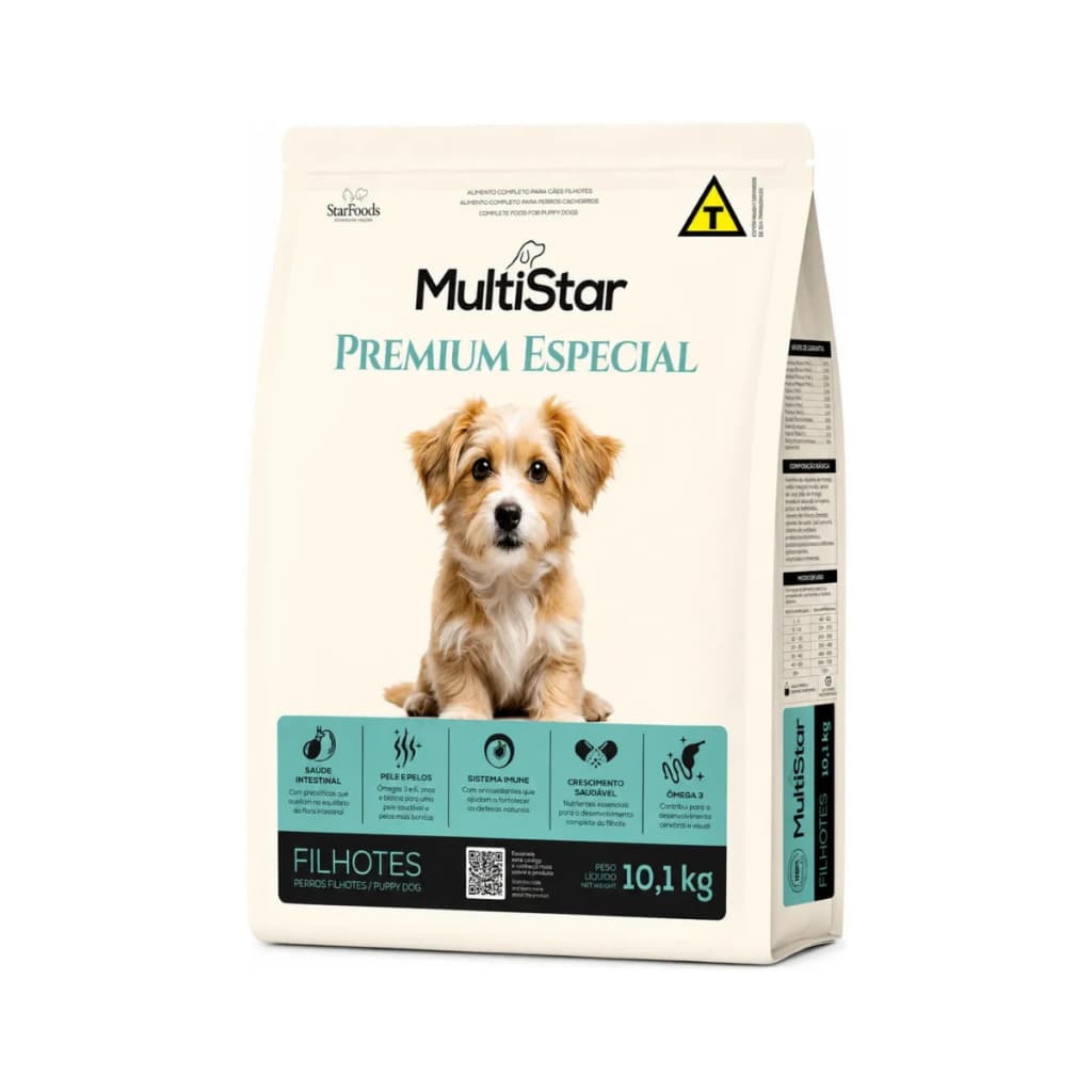 Ração MultiStar Cães Filhotes Premium Especial Frango e Arroz Alimento Completo Pet Cachorro