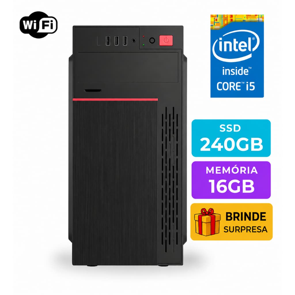 Pc Barato Computador Intel I5 2ª Windows 11 240GB 16GB