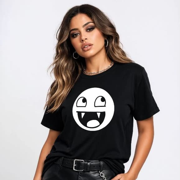 Camiseta Camisa Feminino Masculino Unissex Algodão Emoji Vampiro Meme Algodão Envio Imediato