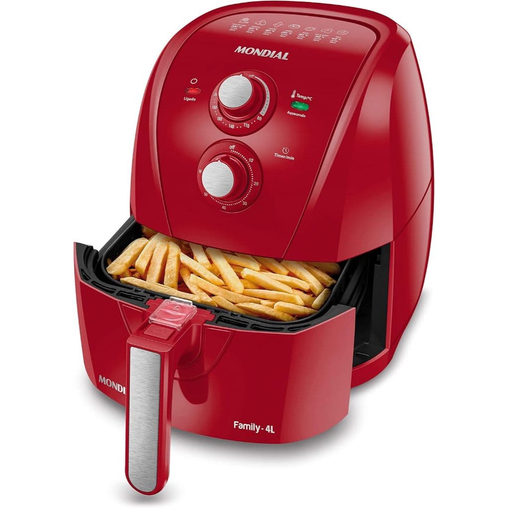 Fritadeira Sem Óleo Air Fryer 4L Mondial Vermelho 1500W AFN-40-FR - 127v