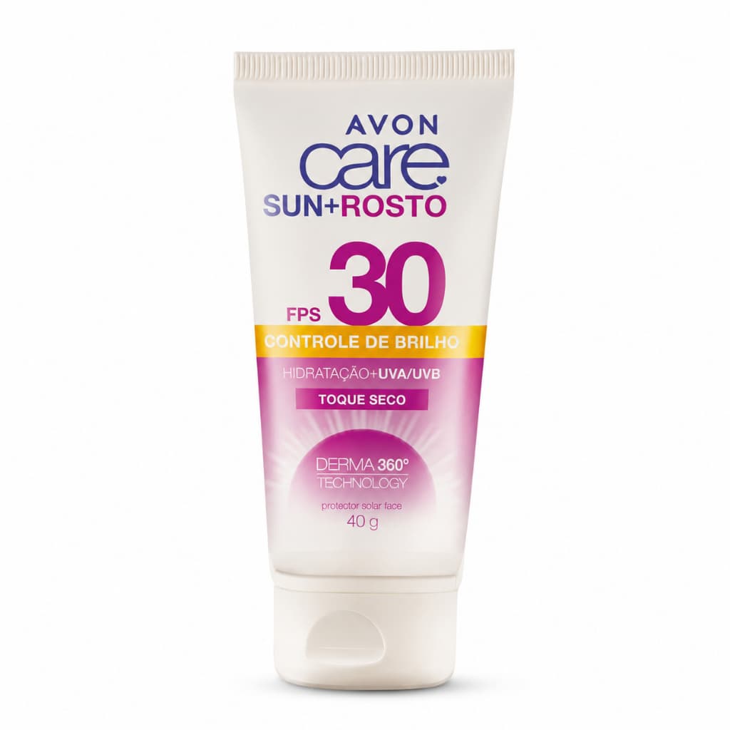 Protetor Solar Facial Avon Care Sun+ 40g , Acabamento Matte, Resistente à Água FPS 30