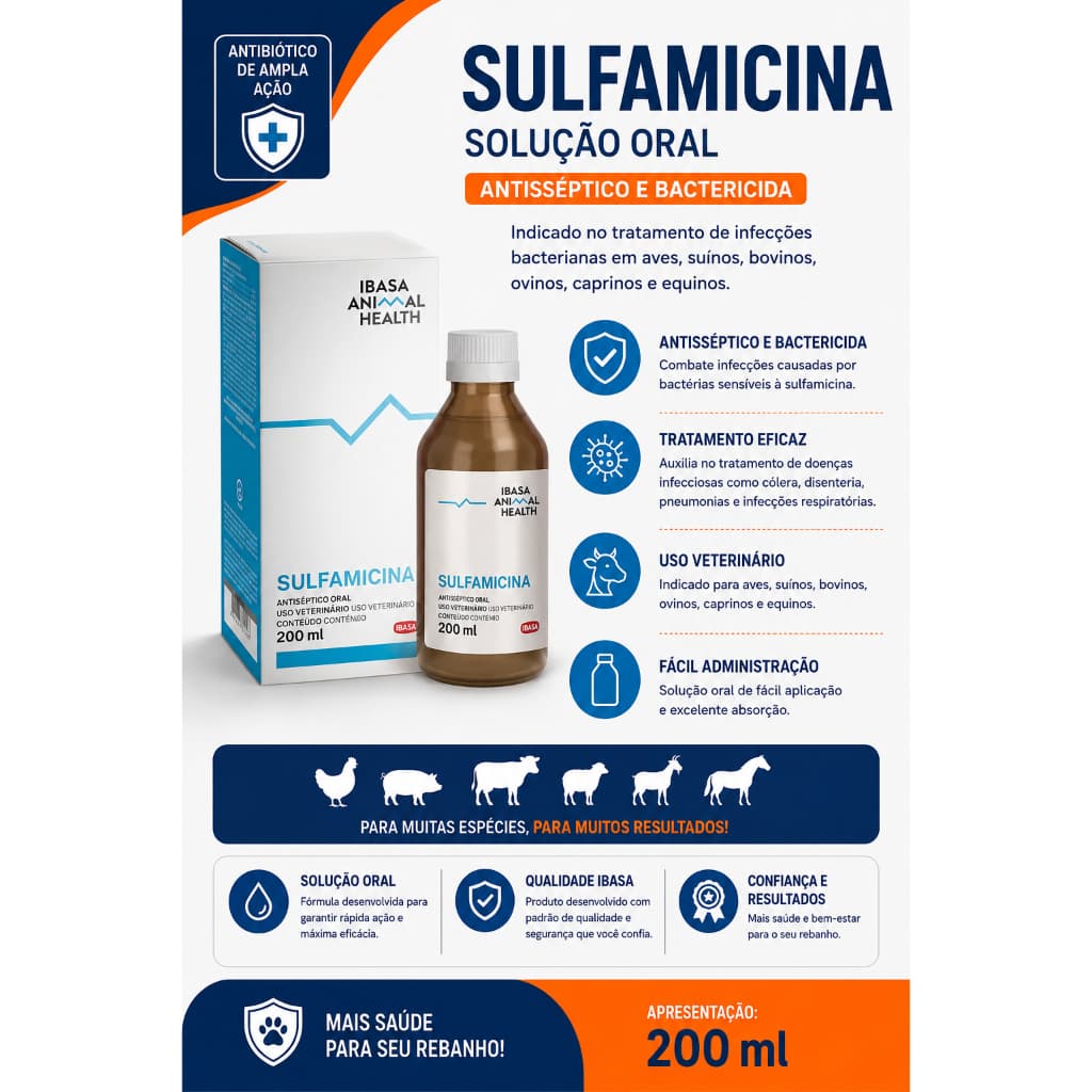 Sulfamicina Para Aves Ibasa Pet 200ml