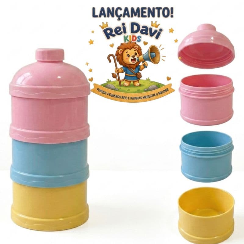 Pote Dosador de Leite em Pó Empilhável Bebê Infantil Minimalista Premium - Porta Fórmula e Snacks Livre de BPA