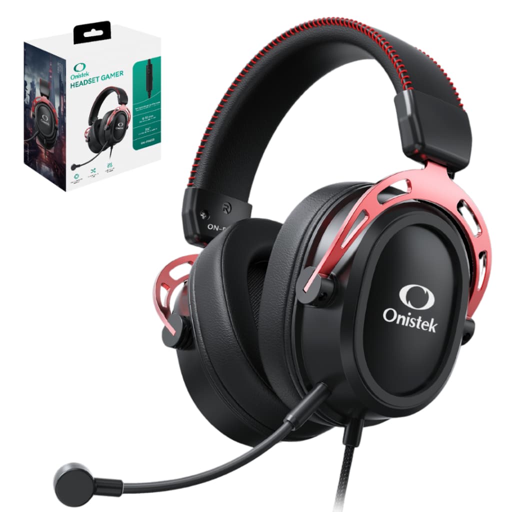 Fone Gamer Headset Profissional Com Fio Microfone 50mm Type-C USB Para PC PS5 Notebook-Onistek