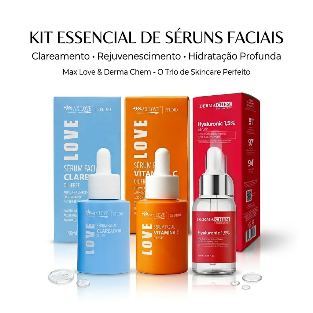 Kit Sérum Vitamina C + Clareador Max Love Tira Manchas Melasma Espinhas Skin Care