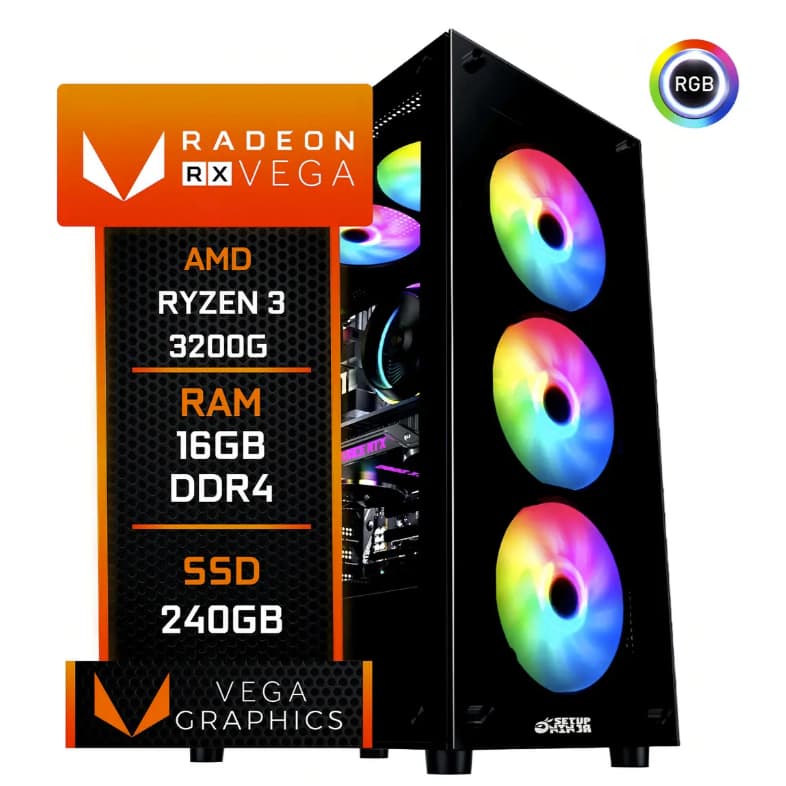Pc Gamer Cpu Computador Ryzen 3 3200g 8gb 240gb