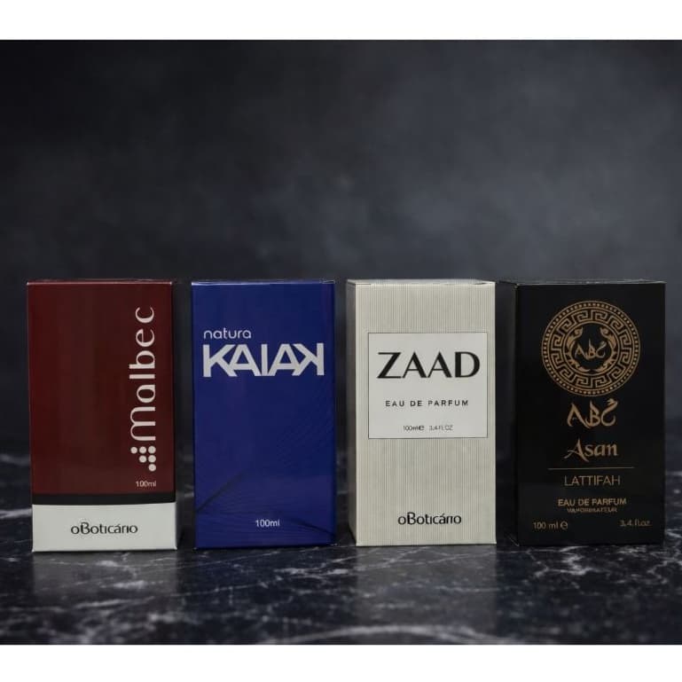Kit 4 Perfumes Masculino 100ml Perfume Importado Nacional Eau de Parfum Amadeirado Longa Fixacao