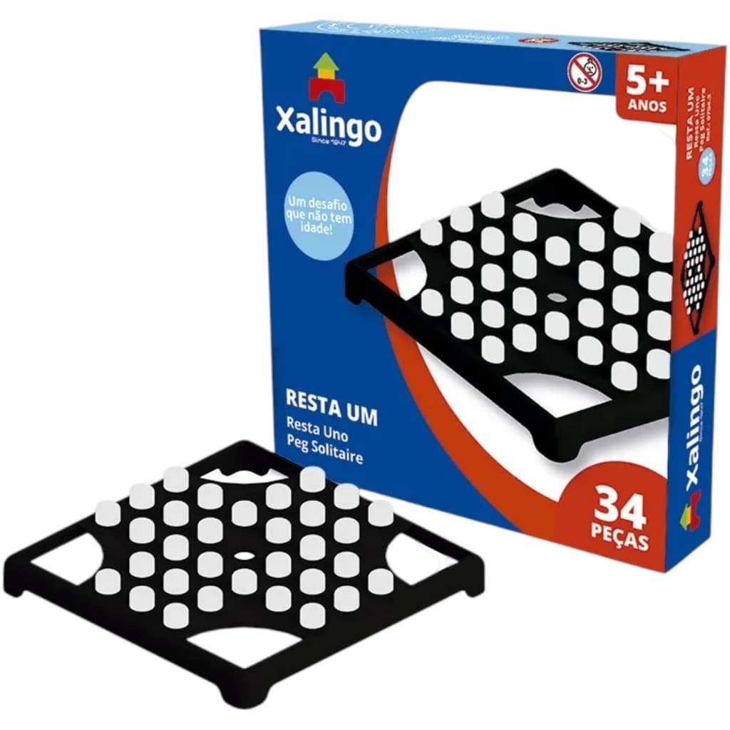 Resta Um - um desafio que não tem idade - jogo infantil, jogo educativo, brinquedo educativo - Xalingo