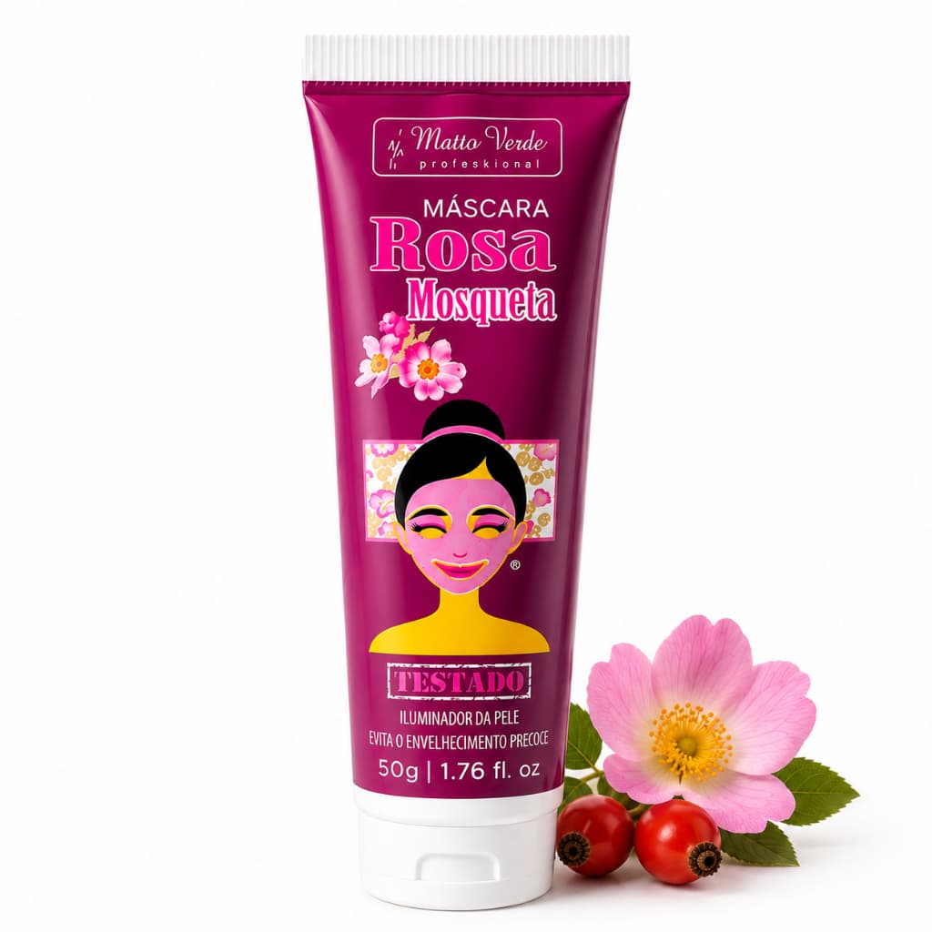 Máscara Facial Rosa Mosqueta Matto Verde 50g Rugas e Manchas