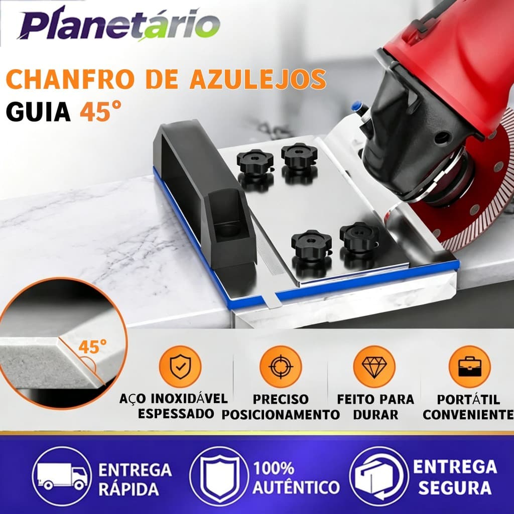 Esmerilhadeira angular para chanfrar azulejos ferramenta de chanfro de 45° com suporte em aço inoxidável