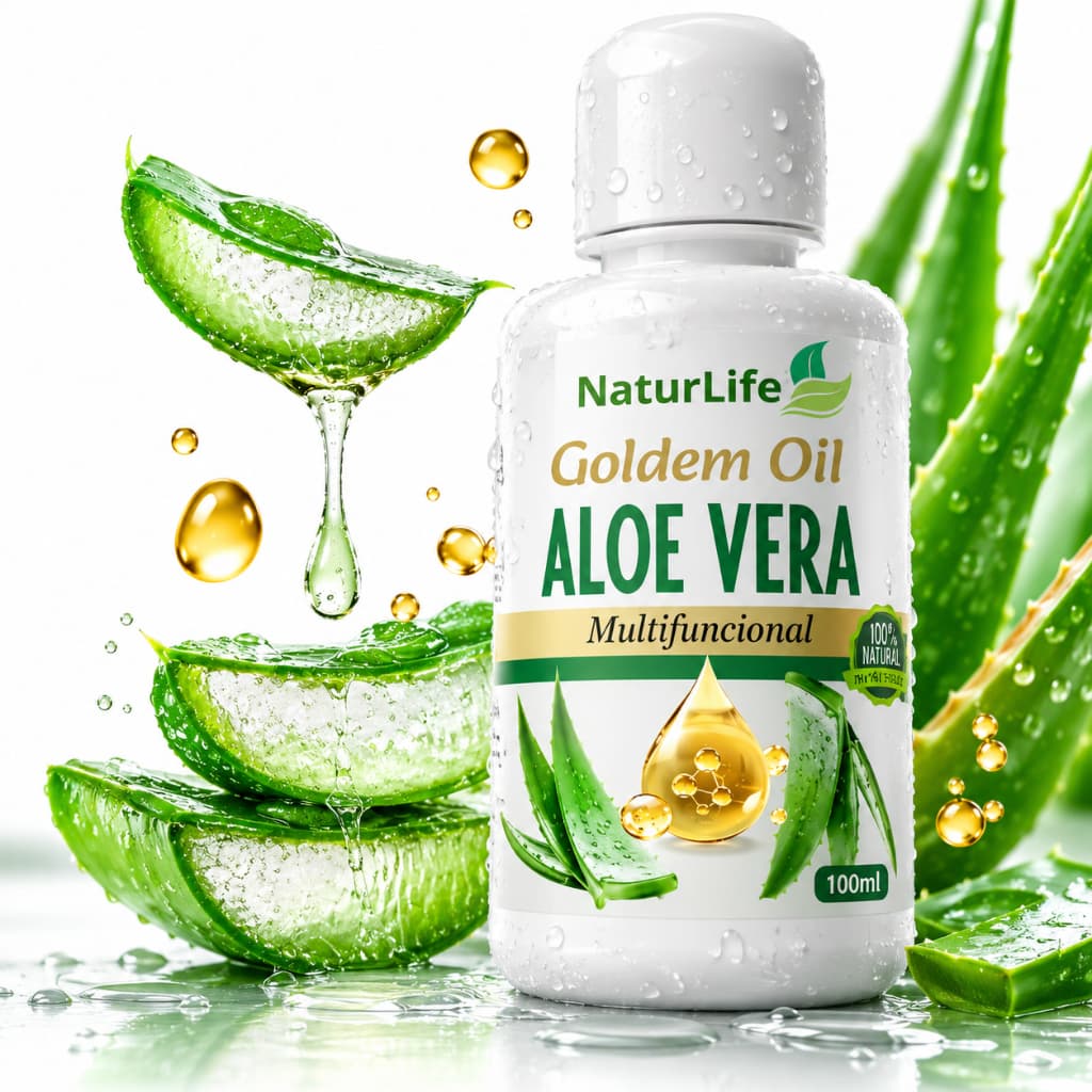 Óleo de Babosa 100ml Vegetal - Aloe Vera Cicatrizante, Hidratante