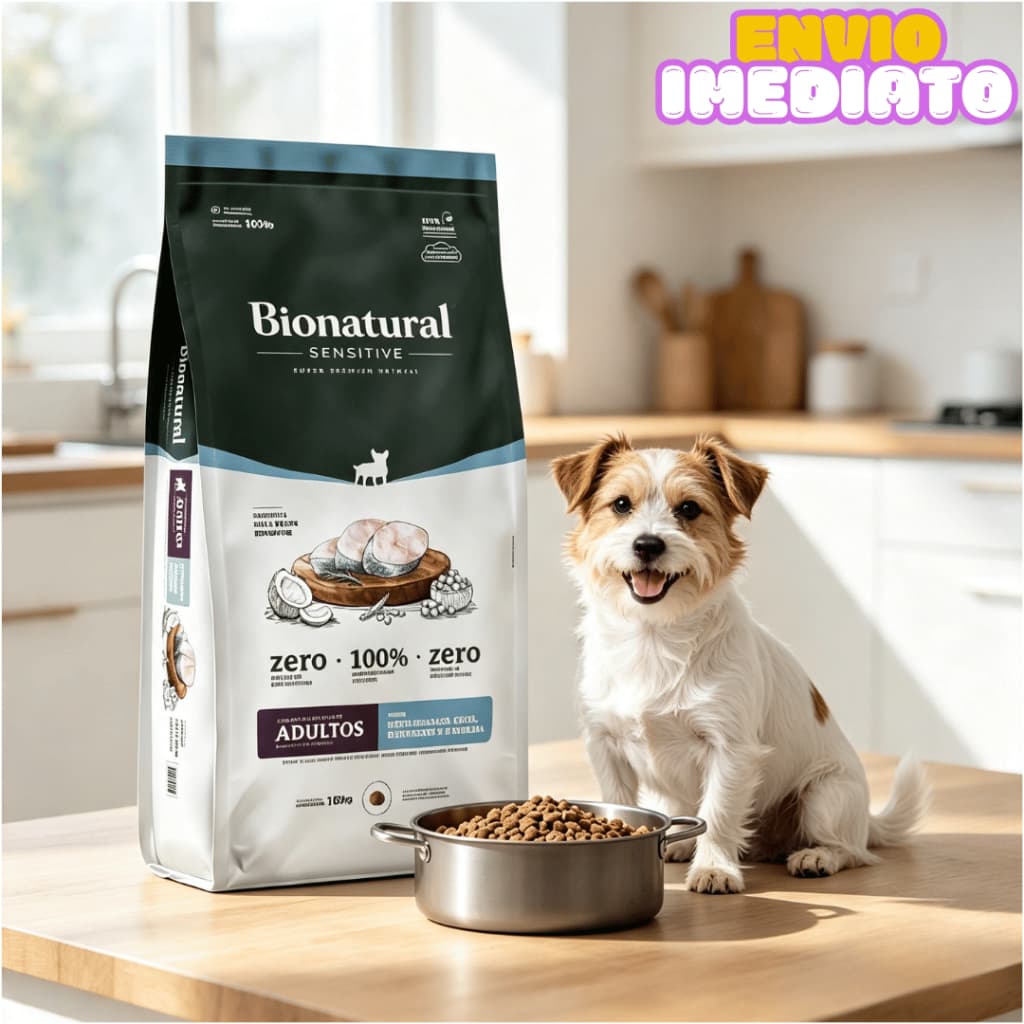 Ração p/cachorro SuperPremium Bionatural Sensitive Adultos Pequenos Peixe 15kg  - Envio Imediato