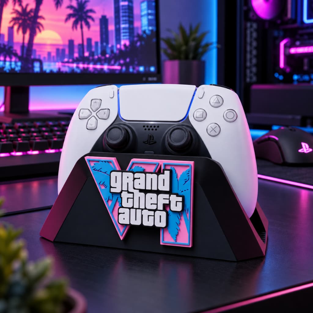 Suporte Controle Vídeogame Temático Quarto Gamer Impressão 3D PLA