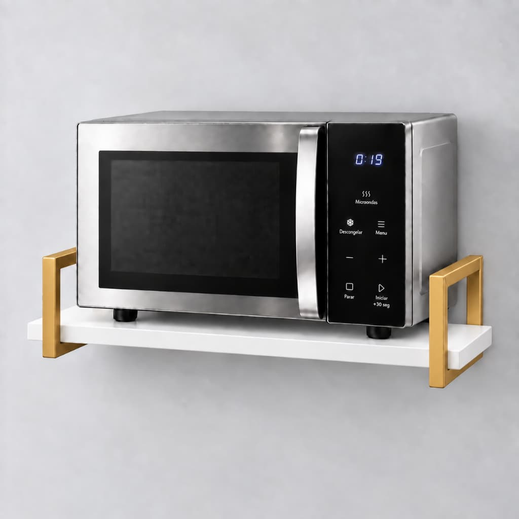 Prateleira de Parede em Aço para Micro-ondas Forno Elétrico e Air Fryer Suporte Multiuso Industrial