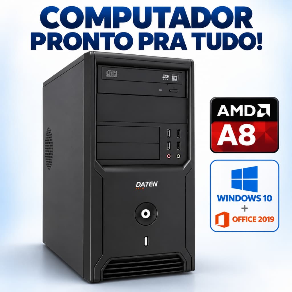 Computador Intel Core i3-2120 8GB DDR3 SSD 120GB Wi-Fi Windows PC para Estudo e Trabalho