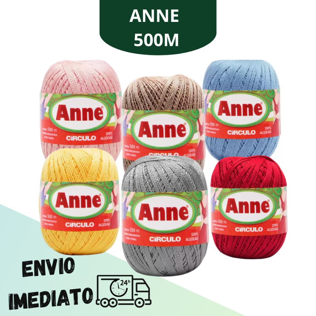 Linha Anne Barbante Novelo 500m/174g – Para crochê - artesanato durável com macramê e Pano