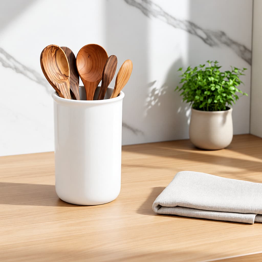 Porta Utensílios Porcelana Multiuso Organizador Talheres Cozinha Prático