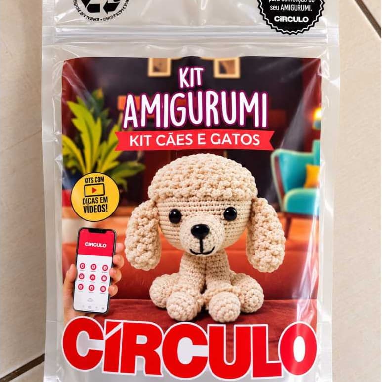 Kit amigurumi cachorrinho, receita e materiais necessarios - croche